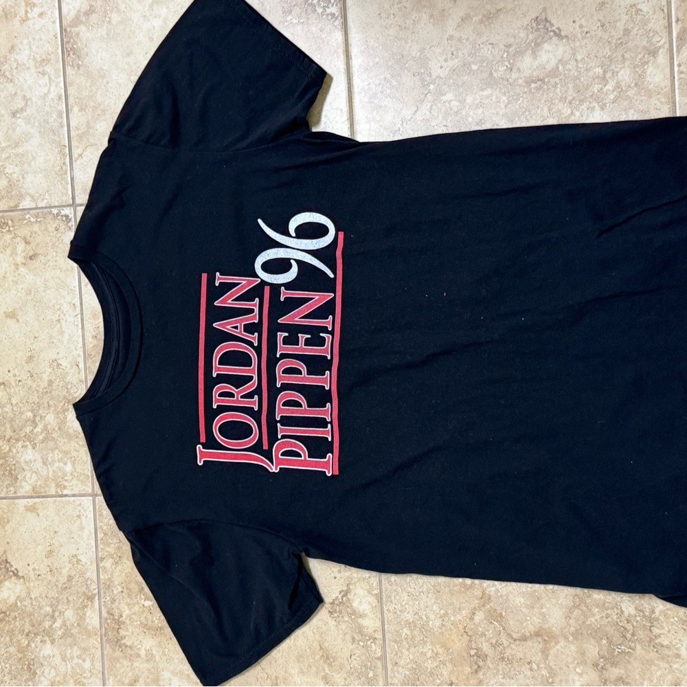 Jordan Black Tee with Red and White Print Never Worn Men’s Med